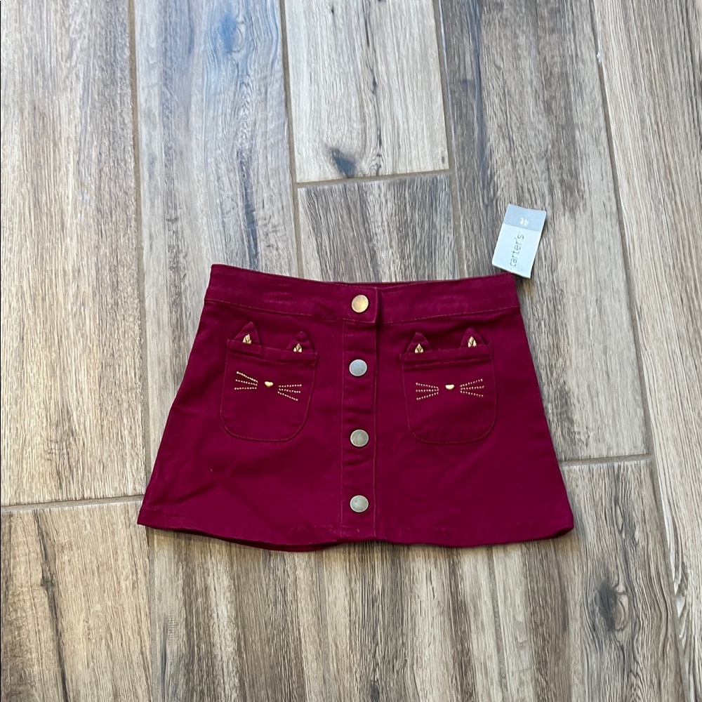 Carter's Maroon Skirt with Cat Pockets size 4T